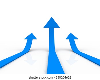 Three Arrows Going Up - Success Concept Illustration