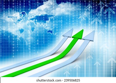 Three Arrows Going Up - Success Concept Illustration