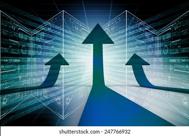 Three Arrows Going Up - Success Concept Illustration