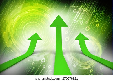 Three Arrows Going Up - Success Concept Illustration