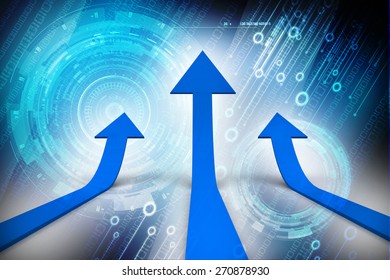 Three Arrows Going Up - Success Concept Illustration