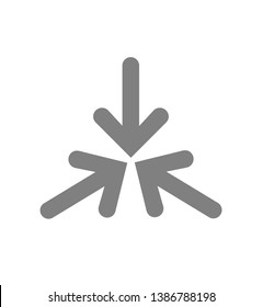 Three Arrows Point/Triple Collide Arrows/Merge Directions Single Icon