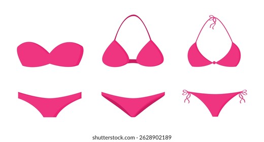 three bikinis with different patterns