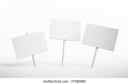 Three Blank Signs