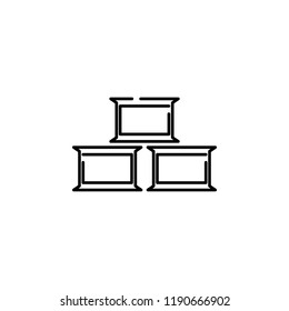 three bricks icon. Element of construction for mobile concept and web apps illustration. Thin line icon for website design and development, app development