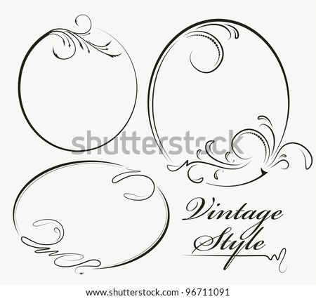 Three decorative oval frame. (raster copy)