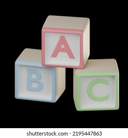 Three Dimensional Alphabet Cute Illustration