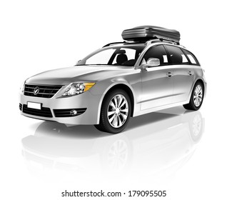 Three Dimensional Image Of A Silver Family Sedan Car