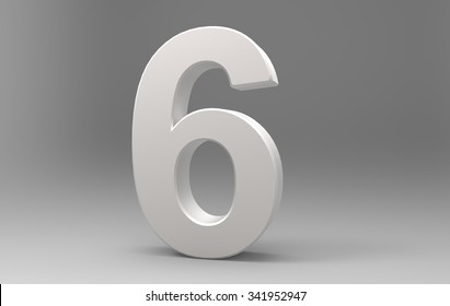 Three Dimensional Number With Material On Background With Shadows.6