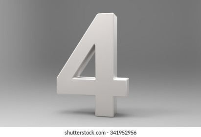 Three Dimensional Number With Material On Background With Shadows.4