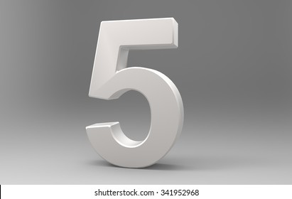 Three Dimensional Number With Material On Background With Shadows.5