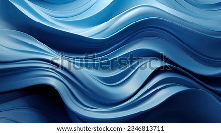 Three dimensional render of blue wavy pattern Stockfoto © 