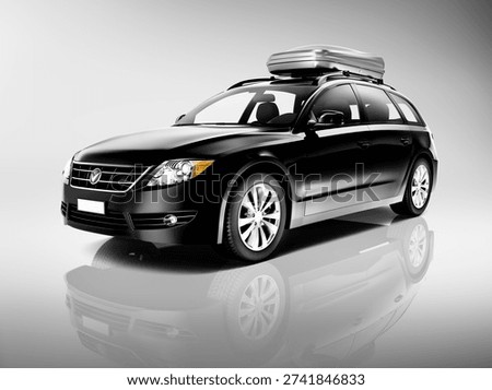 Three Dimensional Shape Black Sedan Studio Shot