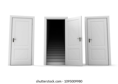 Three Doors, One Open. 3d Image Renderer