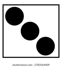 Three dots dice face icon vector, black and white minimalist illustration of number 3 on a die side. - Powered by Shutterstock - Get 15% off with code: PIKWIZARD15