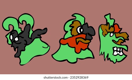 Three easy drawn creature
