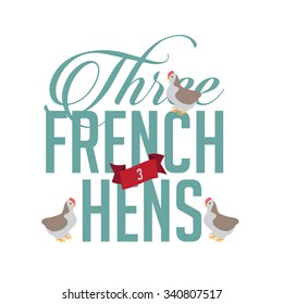 Three French Hens Royalty Free Illustration.