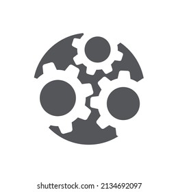 Three Gears Logo Design Circle Pattern Stock Illustration 2134692097 ...