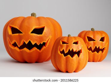 Three Halloween Pumpkins Symbolism Halloween Halloween Stock ...