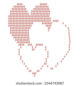 Three Hearts linked Red pixel Art Love Design valentine day  - Powered by Shutterstock