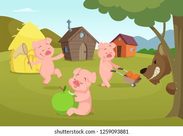 three little pigs story houses