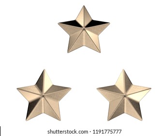 Three Military Stars Sign 3d Rendering Stock Illustration 1191775777