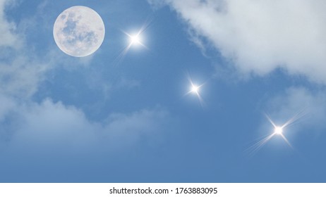 Three Mysterious UFOs In The Sky. 3d Illustration