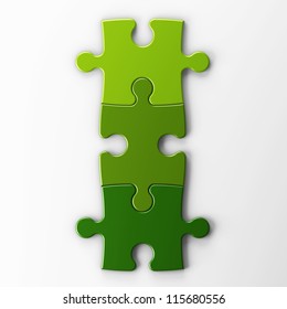 Three Puzzle Pieces With Clipping Path