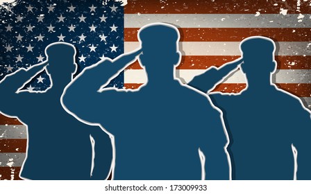 Proud Saluting Male Army Soldier On Stock Illustration 158900600 ...