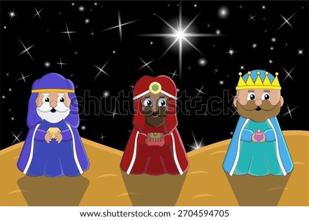 The Three Wise Men under the shooting star