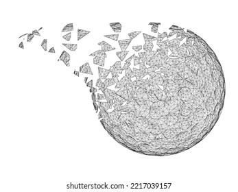 Three-dimensional Golfball Isolated On White Background. 3D Illustration.