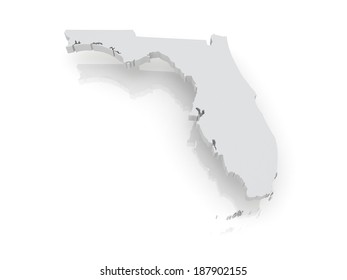 Threedimensional Map Florida Usa 3d Stock Illustration 187902155 ...