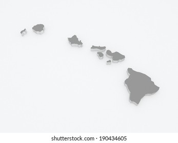 Three-dimensional Map Of Hawaii. USA. 3d