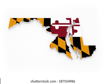 Threedimensional Map Maryland Usa 3d Stock Illustration 187554986 ...