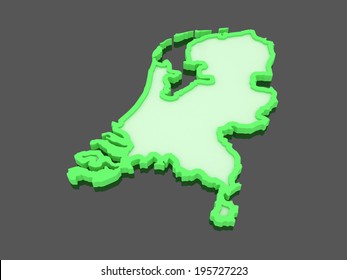 Threedimensional Map Netherlands 3d Stock Illustration 195727223 ...