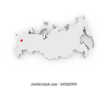 Three-dimensional Map Of Russia. 3d