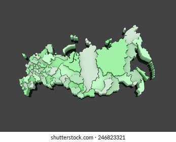 Three-dimensional Map Of Russia. 3d