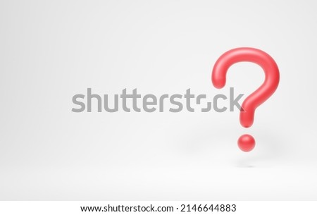 Three-dimensional question mark on a white background. A simple 3D question mark.