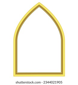 Three-Pointed Arch rectangular frame architecture window door Gold picture frame luxury golden frame gold border Golden vector framework banner decoration decorative element template isolated abstract