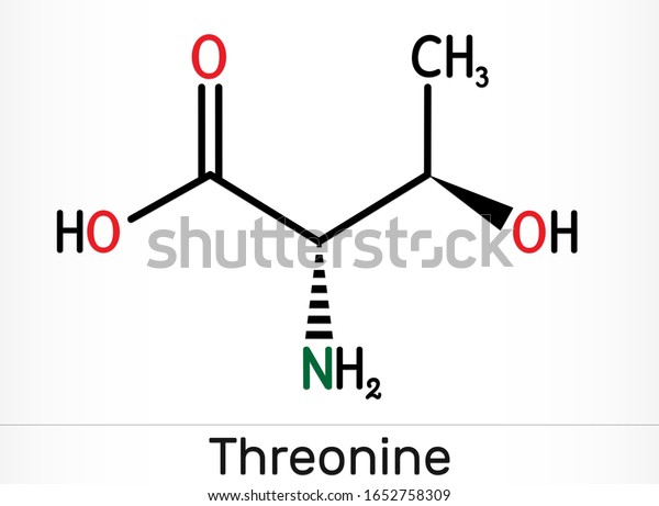 スレオニン L スレオニン Thr C4h9no3必須アミノ酸分子 骨格化学式 イラスト のイラスト素材