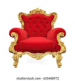 Throne Chair Isolated. 3D rendering