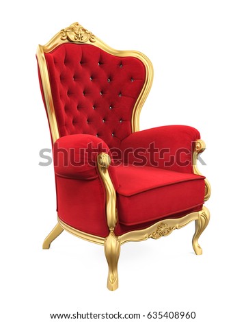 Throne Chair Isolated. 3D rendering