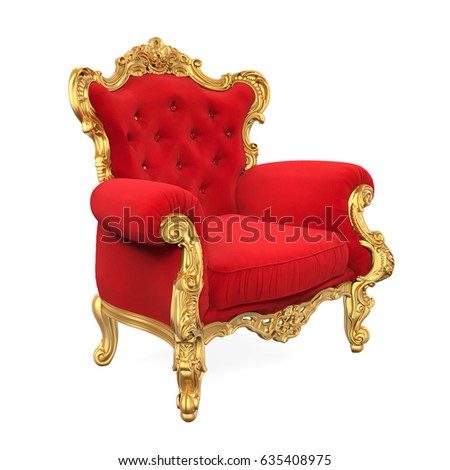 Throne Chair Isolated. 3D rendering