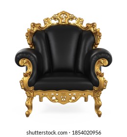Throne Chair Isolated (front view). 3D rendering