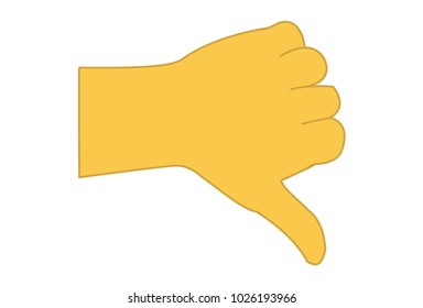 Thumb Down Symbol, Finger Up Icon Illustration. Dislike.