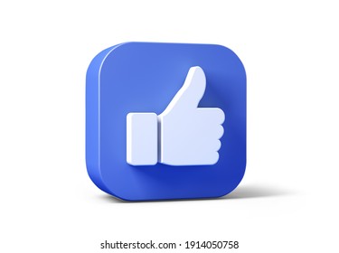 Thumb up icon isolated from the white background. 3d rendering