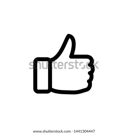 Thumb up icon outline simple flat style illustration isolated.