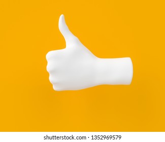Thumbs Up hand symbol sculpture White 