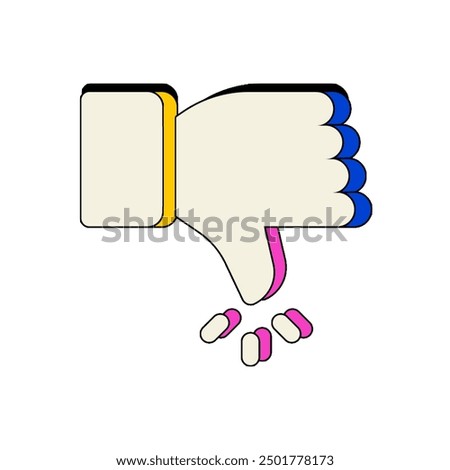 A "thumbs down" icon typically represents disapproval, dislike, or a negative response. It’s often used to indicate that someone does not agree with or favor a particular comment, post, or action.