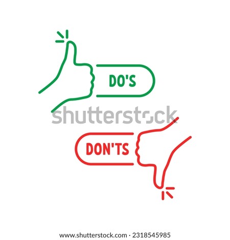 thumbs up and down like dos and donts. linear simple trend modern undecided logotype graphic design element isolated on white background. concept of sure vs unsure or best and worst result or review
